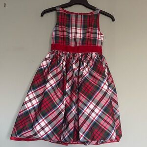 Lands' End Plaid Dress with Red Highlights